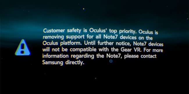 Oculus Disables Gear VR Support on Galaxy Note 7