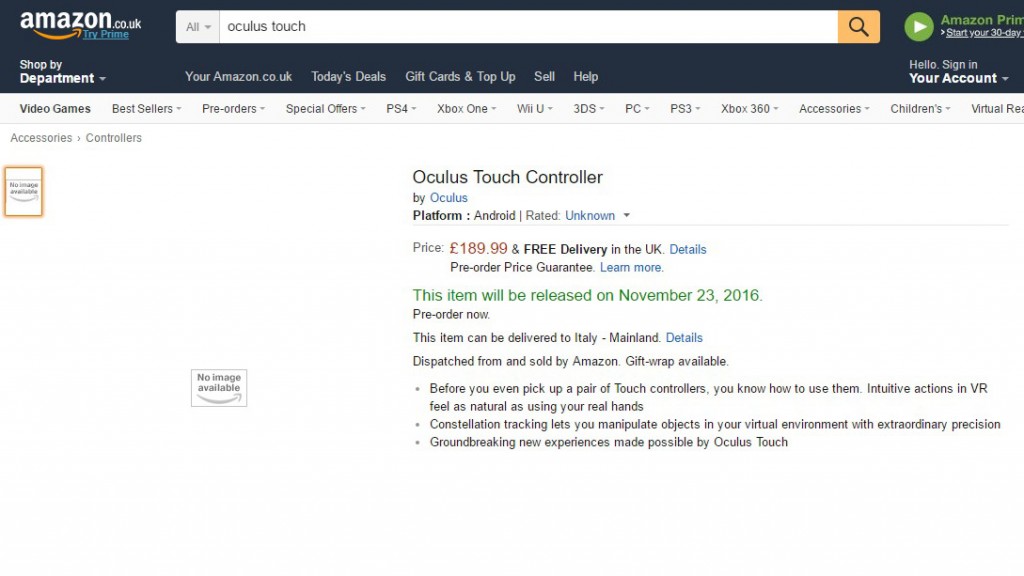 Oculus Touch Amazon UK