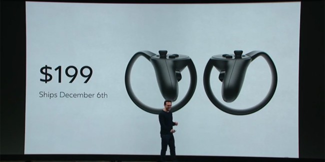 Oculus Touch Controllers will be Available on December 6th for $199