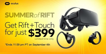 Oculus' $399 Summer Sale of Rift and Touch Bundle Ends September 4th