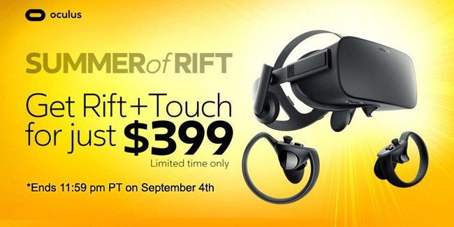 Oculus' $399 Summer Sale of Rift and Touch Bundle Ends September 4th